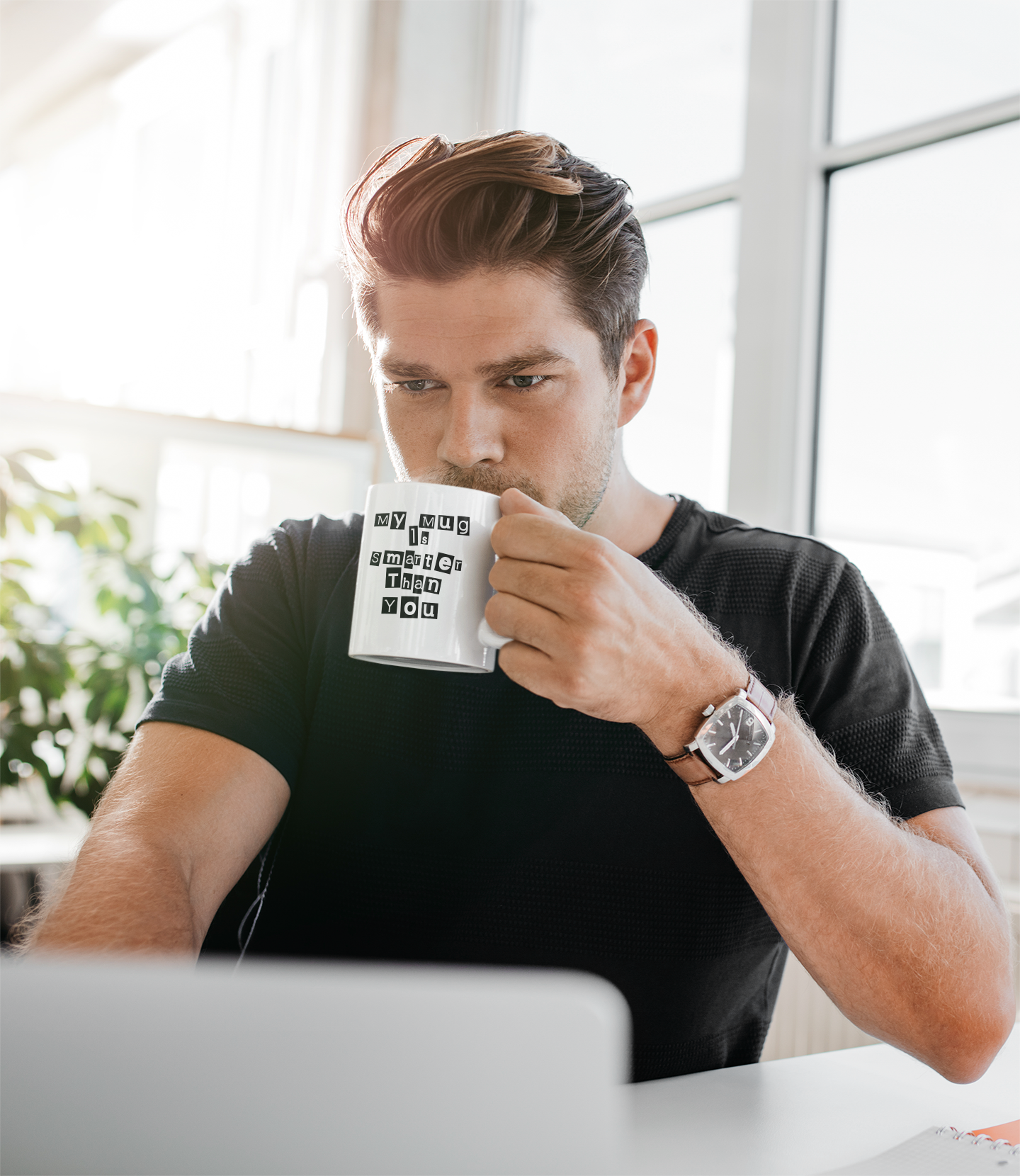 Cheeky Smarter Mug. Perfect Gift Idea for anytime of the year! Rude or Naughty comments. Text printed on both sides.