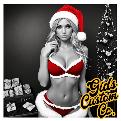 Sexy Mrs Santa Coasters For The Gents. Fun Christmas Coasters Version 1