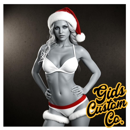 Sexy Mrs Santa Coasters For The Gents. Fun Christmas Coasters Version 1