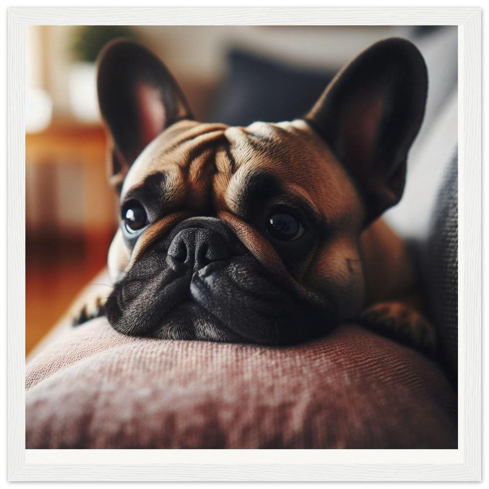 French Bulldog 10-Quality Matte Paper Wooden Framed Poster