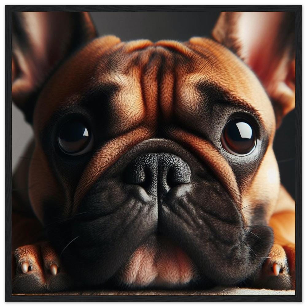 French Bulldog 4-Quality Matte Paper Wooden Framed Poster