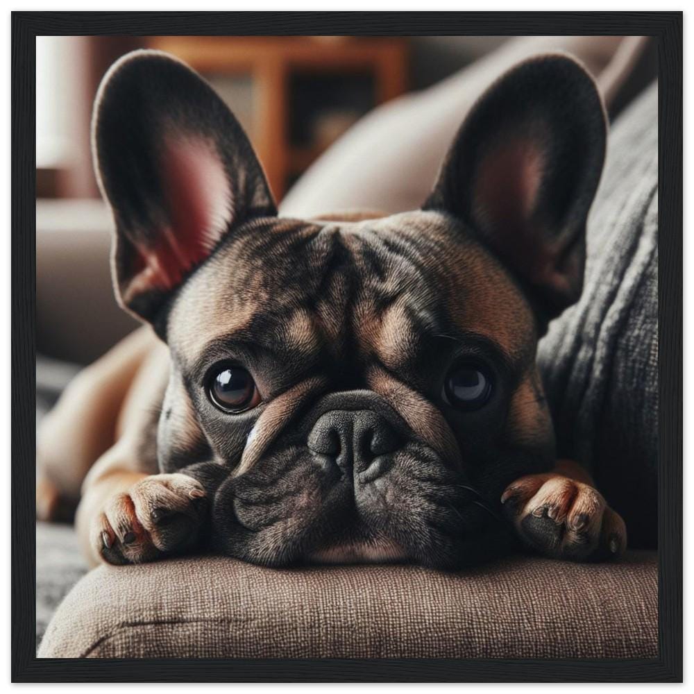 French Bulldog 1-Quality Matte Paper Wooden Framed Poster