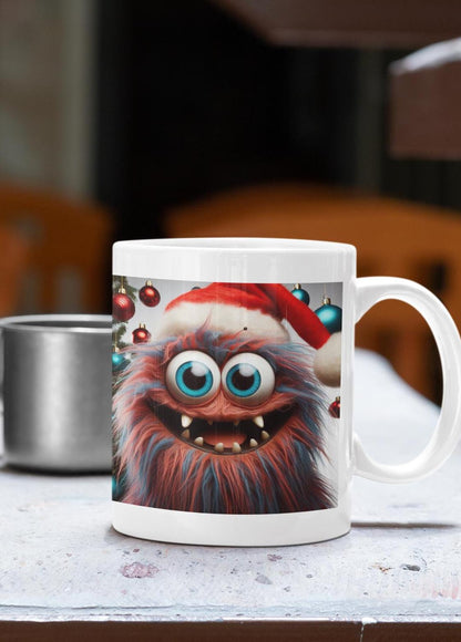 Fun Hairy Monster Festive Mug.