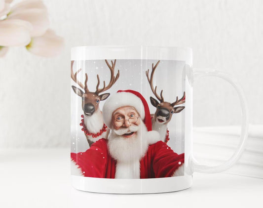 Fun Santa Christmas Mug. Unique designs created by myself. Choose from 4 images.