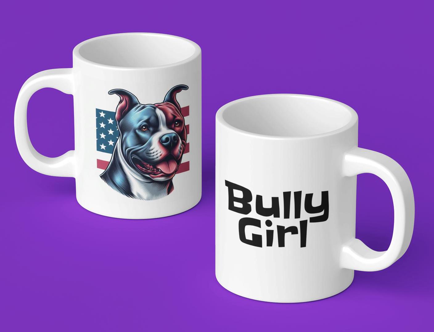 Bully Girl Branded Mugs, Perfect Gift for someone who loves the American Pitbull. Choose from 9 images.