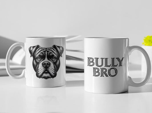 Bully Boy/Bro Branded Mugs, Perfect Gift for someone who loves the British Pitbull. You can change text! Choose from 7 images.