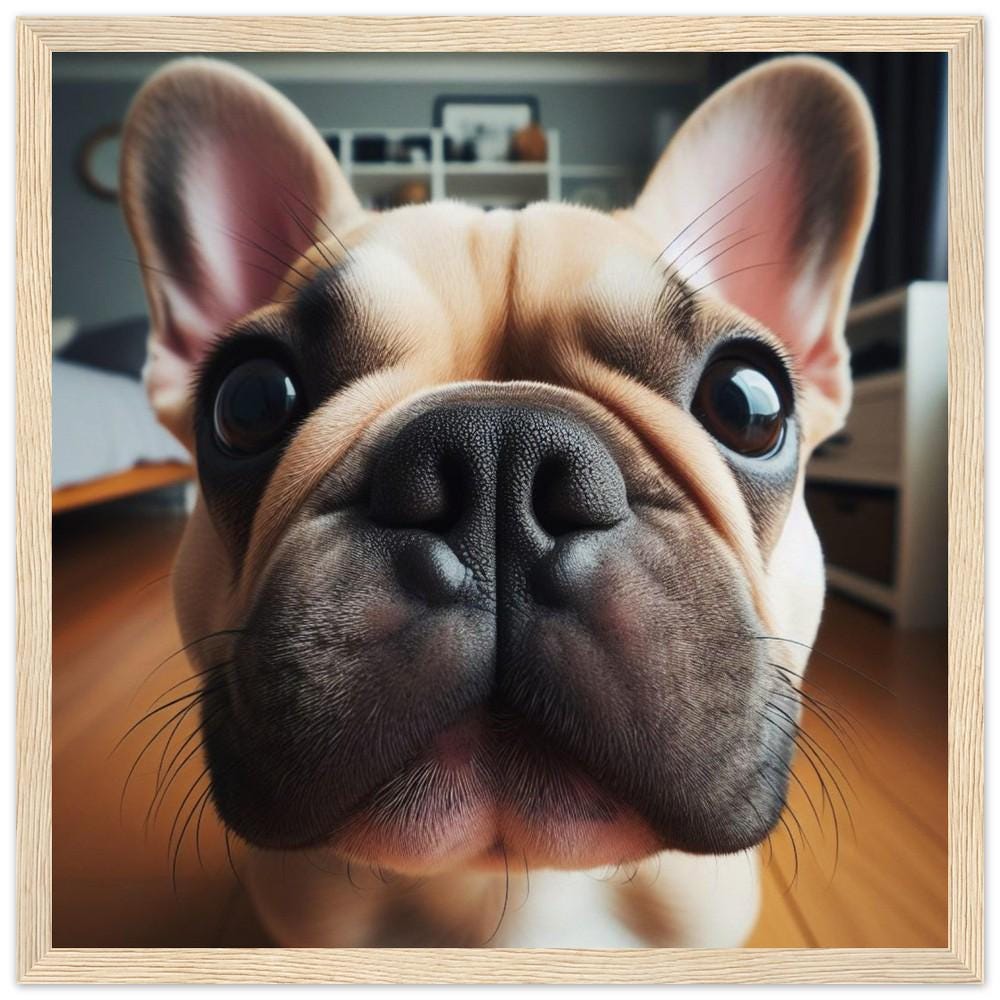 French Bulldog 8-Quality Matte Paper Wooden Framed Poster