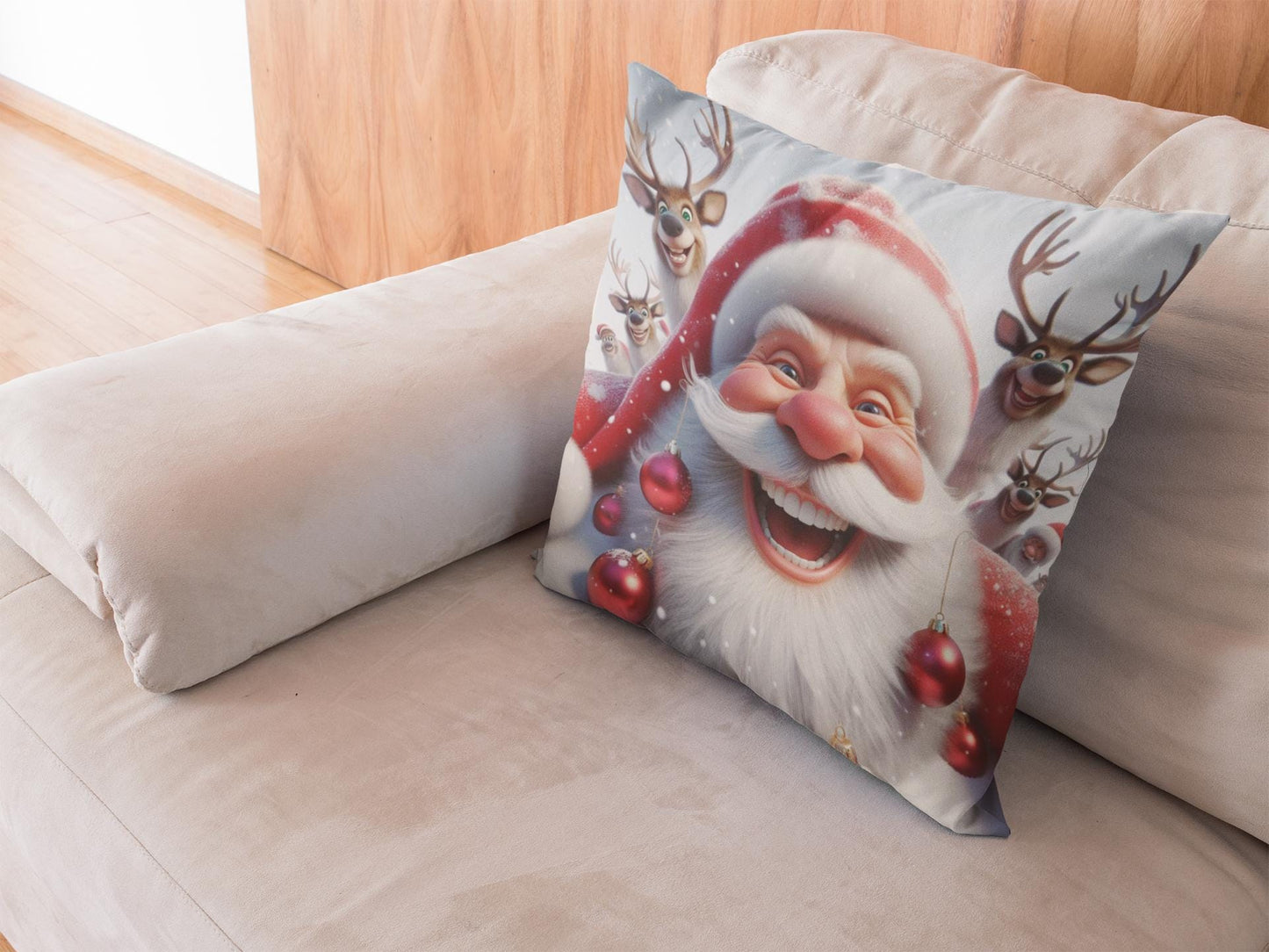 Fun Christmas Cushion. Unique home decor this festive season with my fun images created by myself.