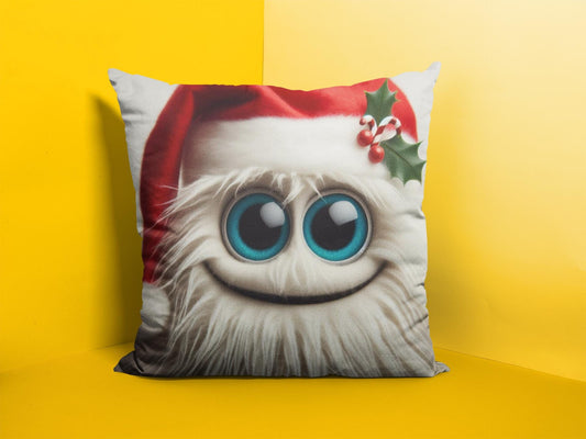 Fun Monster Christmas Cushion. Unique home decor this festive season with my fun images created by myself.