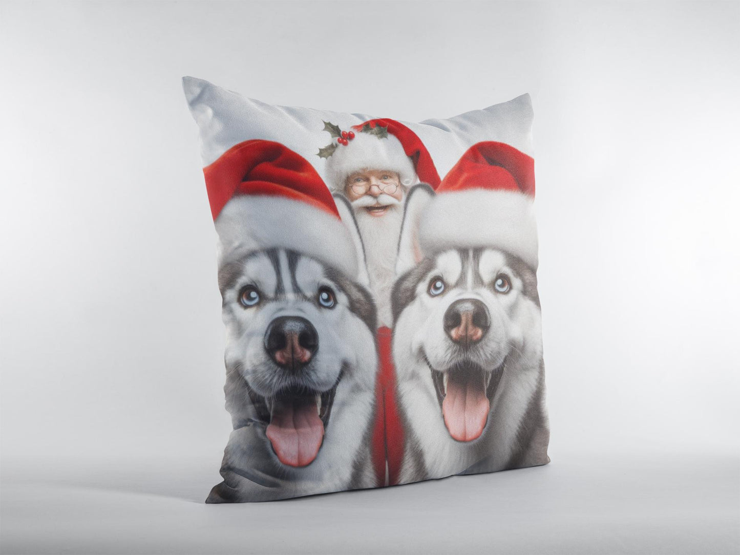 Fun Christmas Husky Cushion. Unique home decor this festive season with my fun images created by myself.