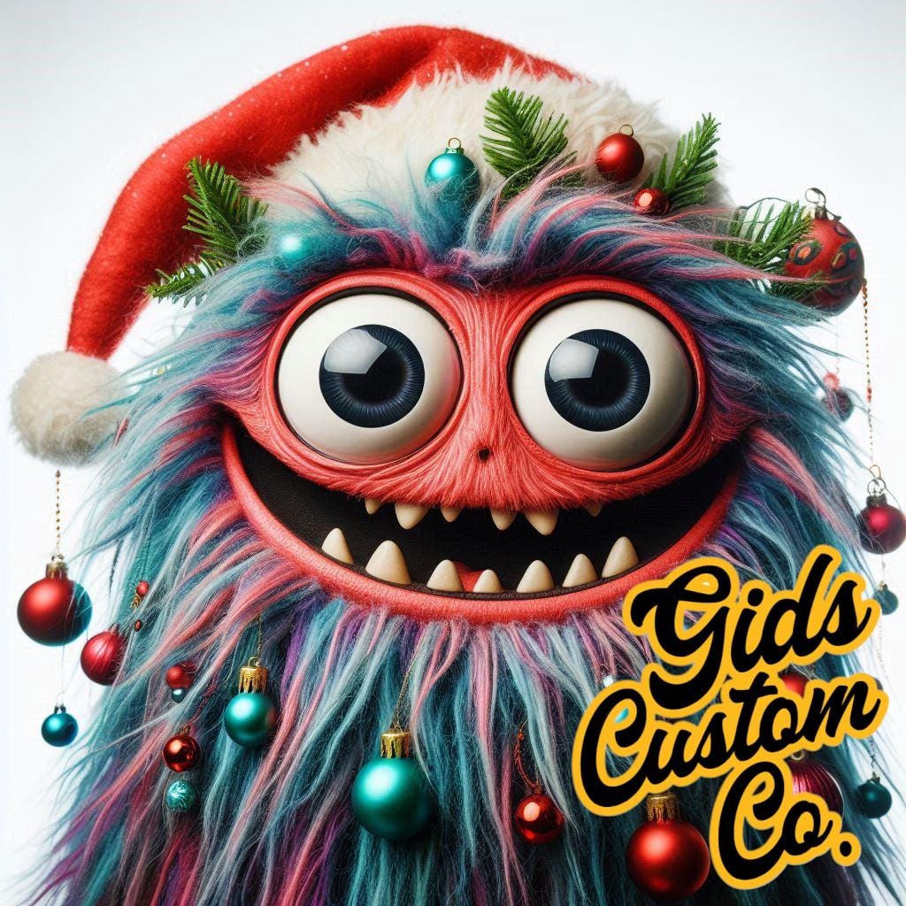 Fun Hairy Monster Festive Mug.