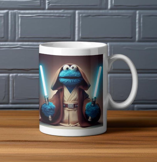 Cookie Monster Jedi Mugs, Perfect Gift Idea for Chrstmas Gift or just for someone who loves the Cookie Monster. Choose from 4 images.