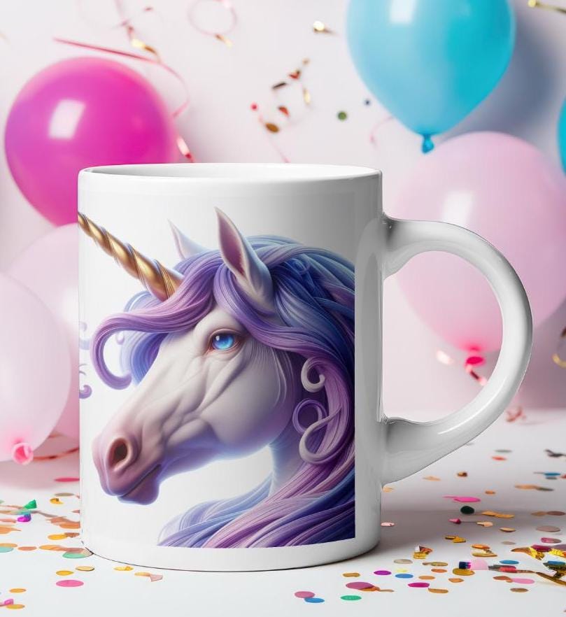 Cute Unicorn Mugs, Perfect Gift Idea for Chrstmas Gift or just for someone who loves Unicorns. Choose from 8 images.