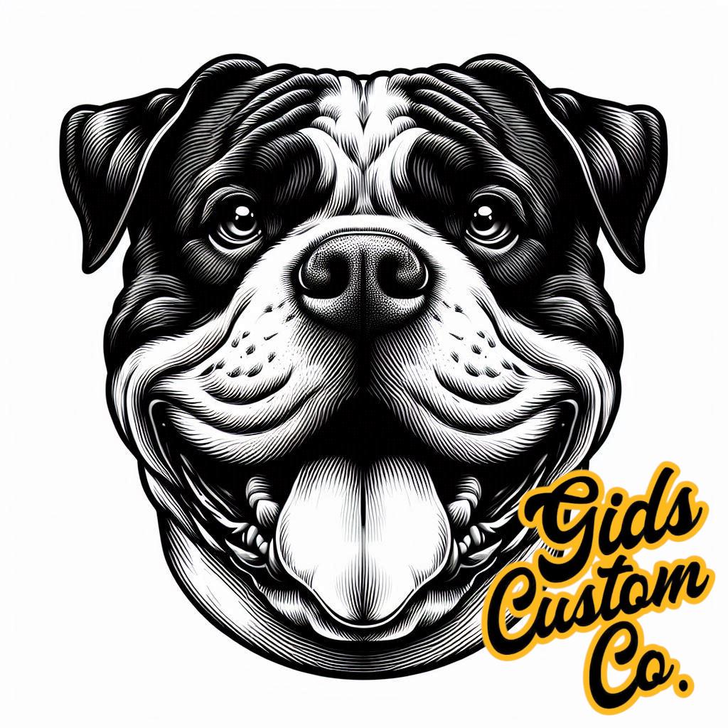 Bully Boy T shirt Mens Custom Design T shirt Sublimated Image. For All Lovers of The British Pitbull Breed. Choose from 8 images.