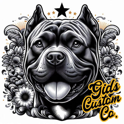 Bully Boy T shirt Mens Custom Design T shirt Sublimated Image. For All Lovers of The British Pitbull Breed. Choose from 8 images.