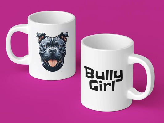 Bully Girl Branded Mugs, Perfect Gift for someone who love the British Pitbull. Put your own text on the mug! Choose from 6 images.