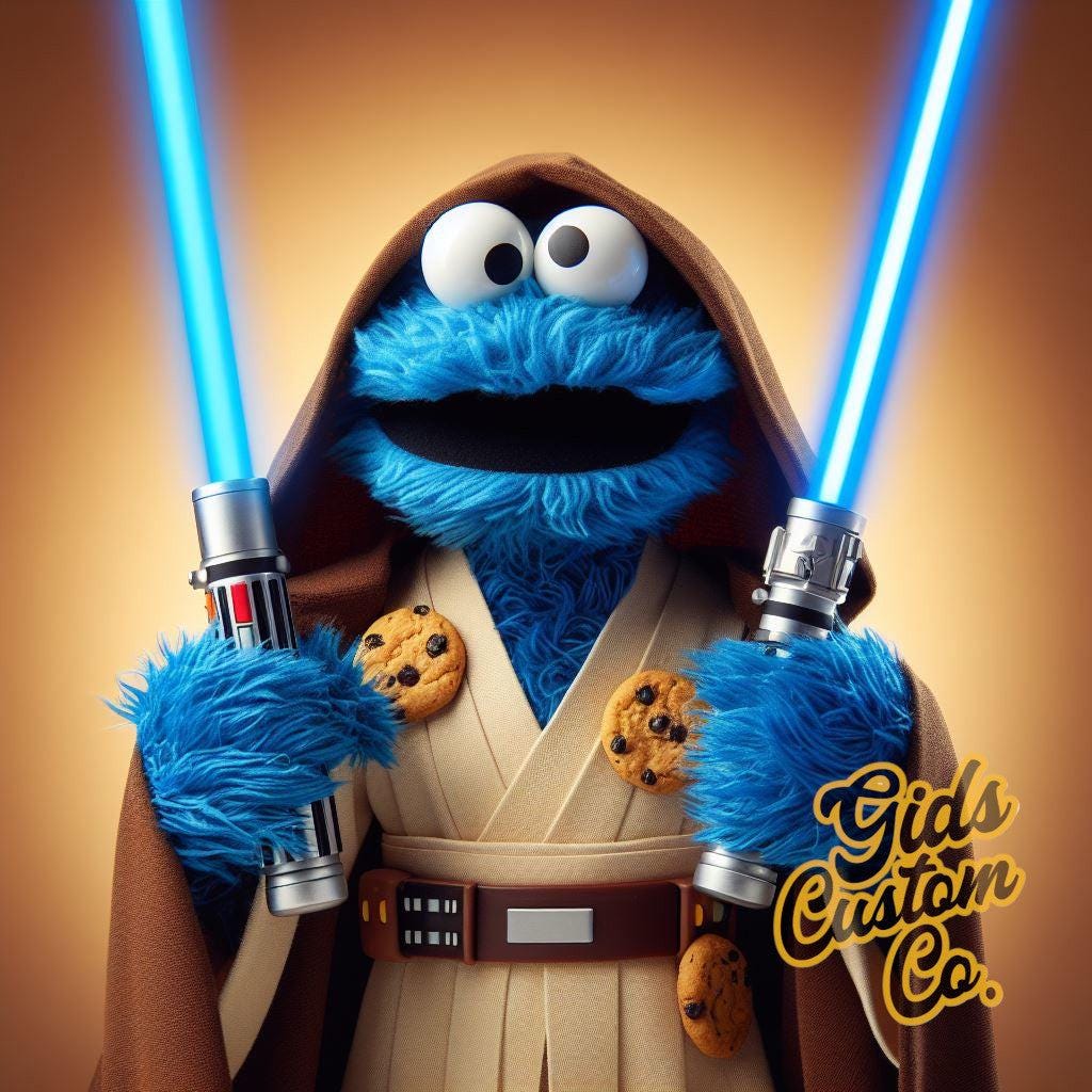 Fun Jedi Cushions Cookie Monster. Choose from 4 images.