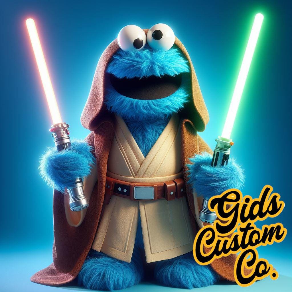 Fun Jedi Cushions Cookie Monster. Choose from 4 images.