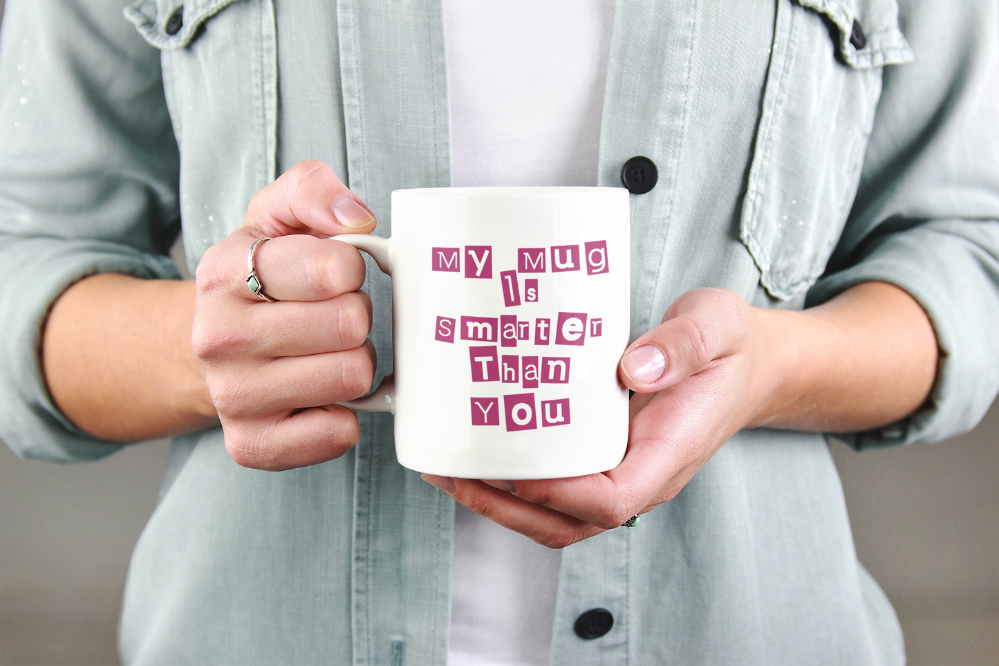 Cheeky Smarter Mug. Perfect Gift Idea for anytime of the year! Rude or Naughty comments. Text printed on both sides.